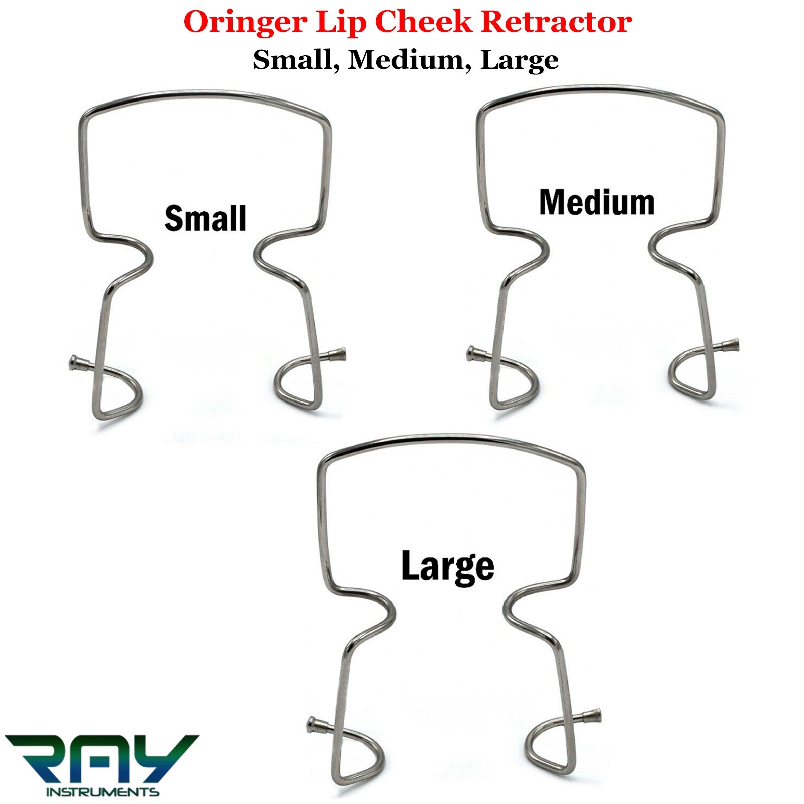 Set Of 3 Surgical Cheek Lip Oringer Retractors S,M,L Mouth Openers Oral Surgery