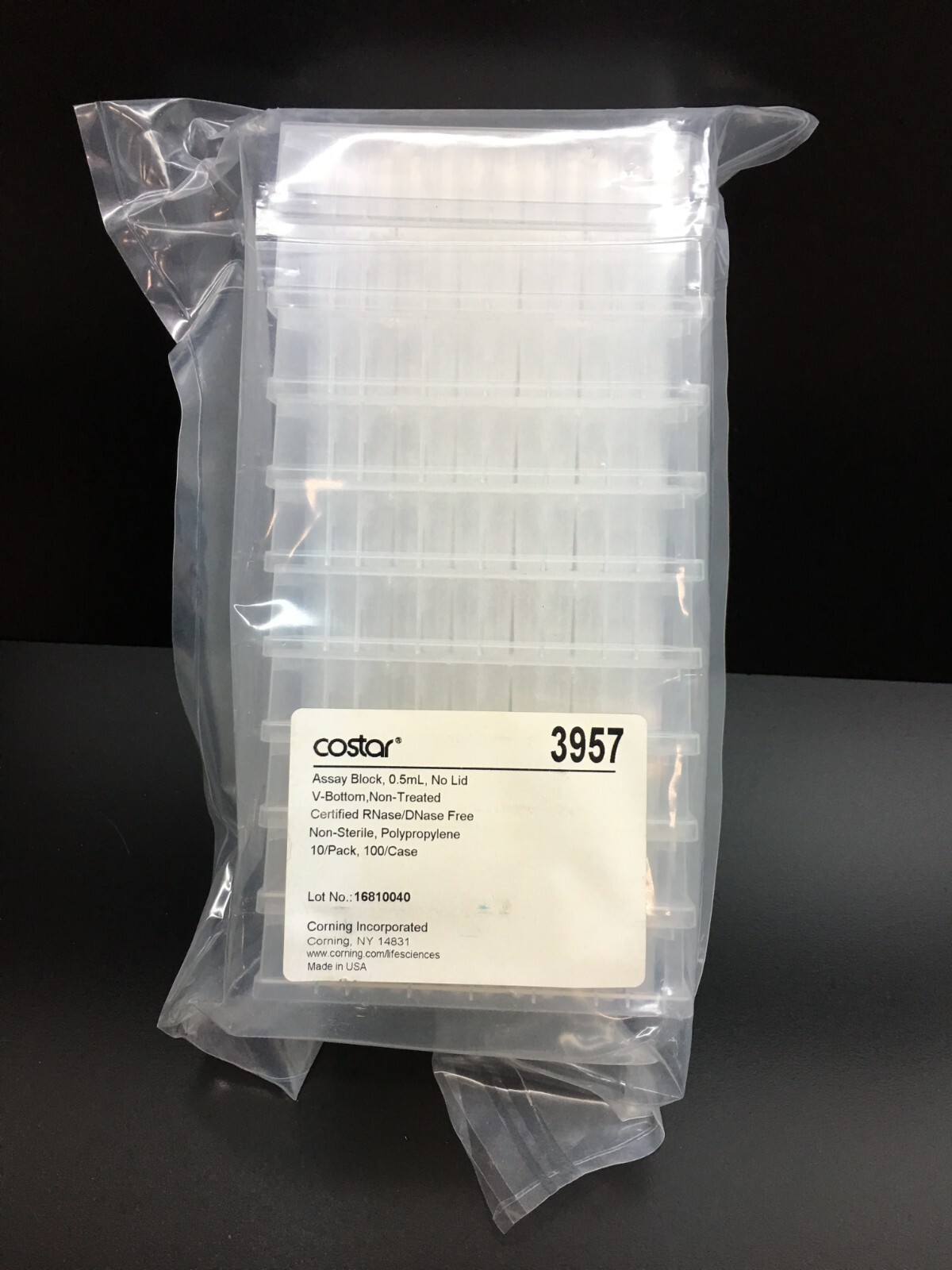 Corning Costar REF 3957 96-well Clear V-Bottom 0.5 mL Deep Well Microplate