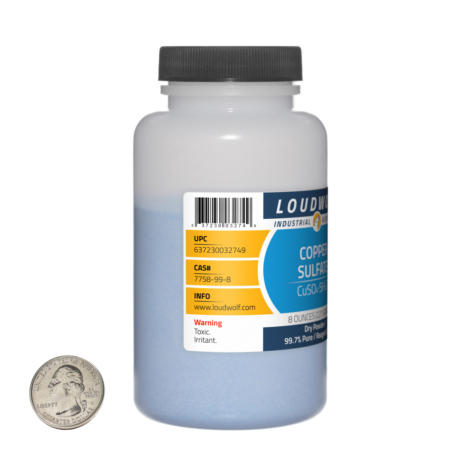 Copper Sulfate / 2 Pounds / 4 Bottles / 99.7% Pure Reagent Grade / Dry Powder