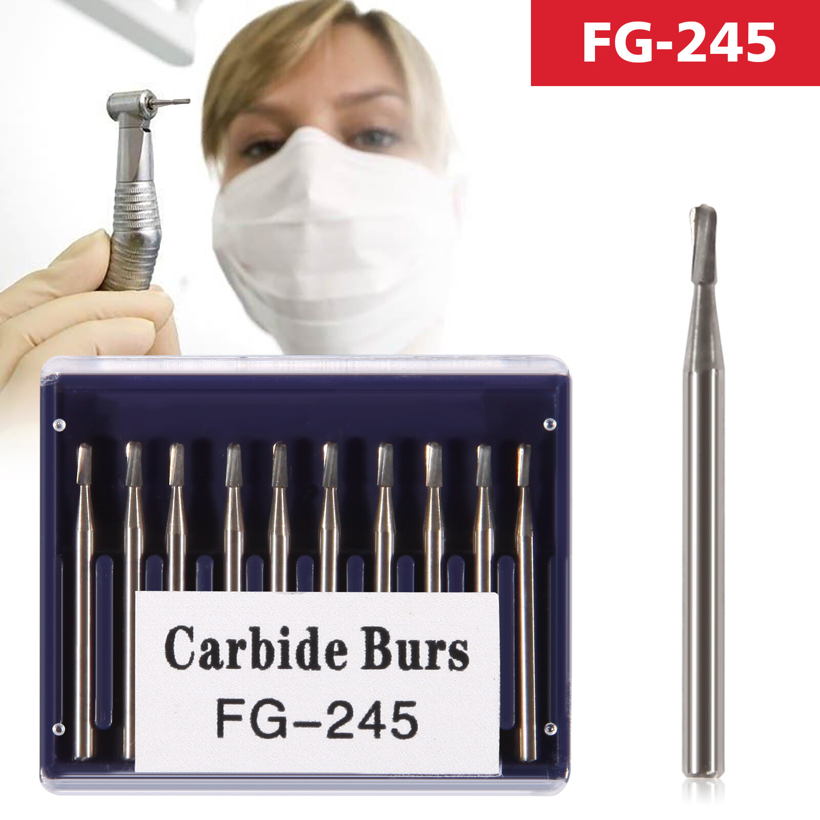 Dental Midwest FG #245 Amalgam Preparation Carbide Burs 100/Pk