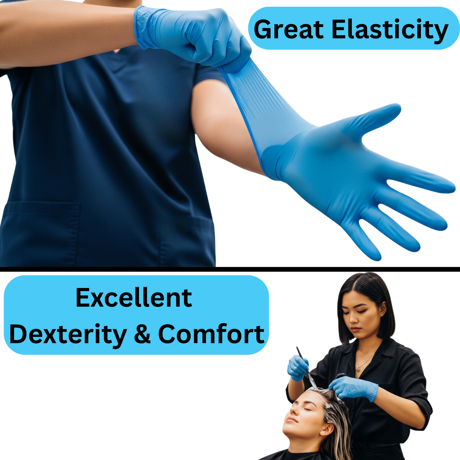 2000 Blue Nitrile Powder-Free Disposable Gloves Medium 5 MIL Finger-Textured