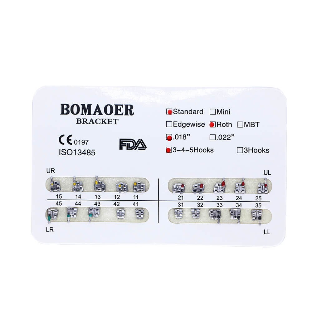 Dental Orthodontic Mental Bracket Brace Standard Roth 018 345hooks 20pcs/set