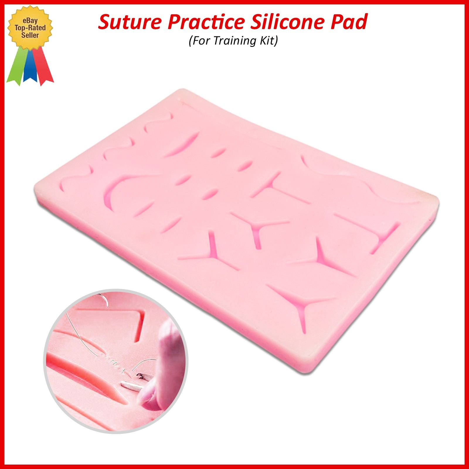 Medical Skin Suture Practice Silicone Pad Wound Simulated Surgical Training Kit