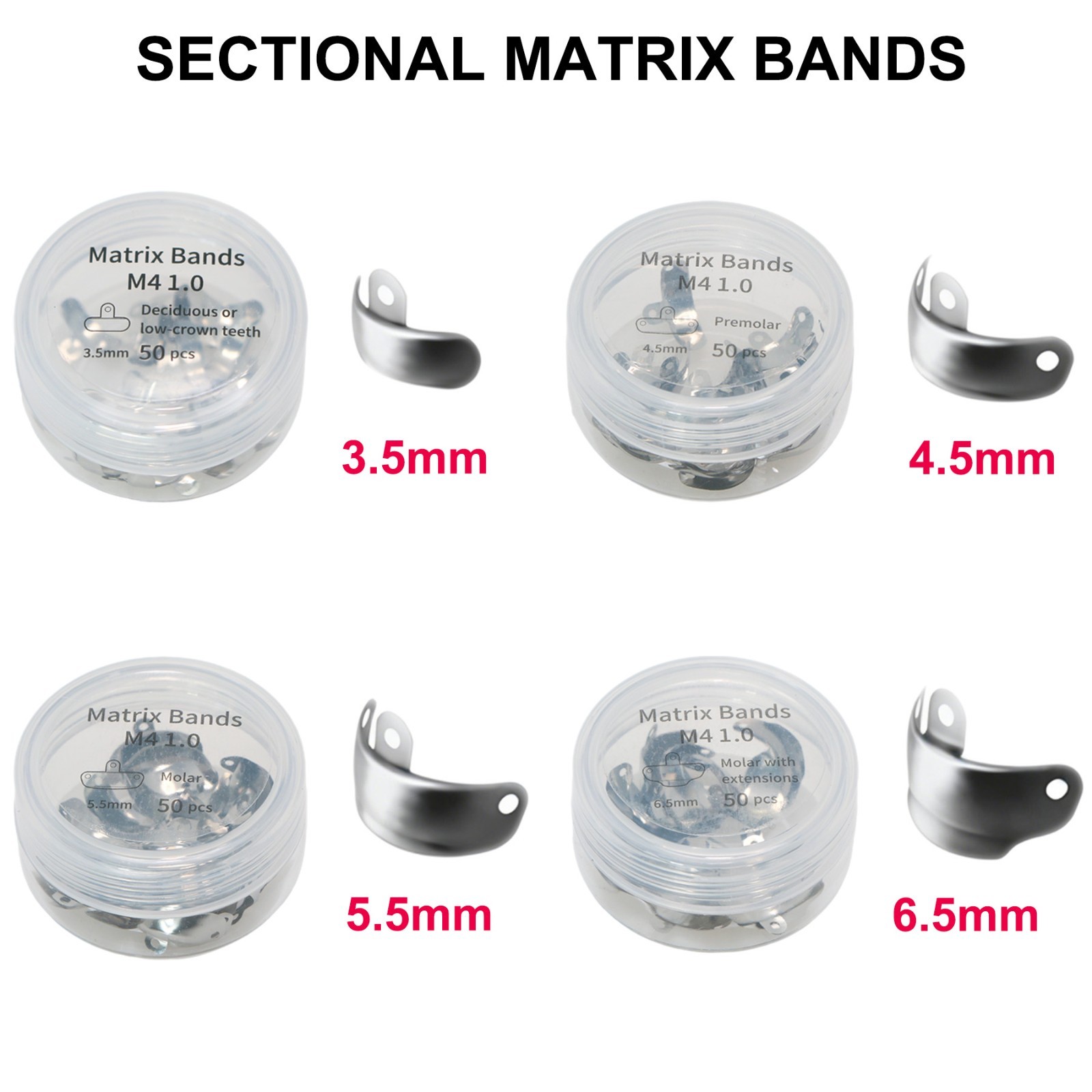 Dental Matrix Bands Ring Sectional Metal Matrices Clamp Fit Palodent V3 System