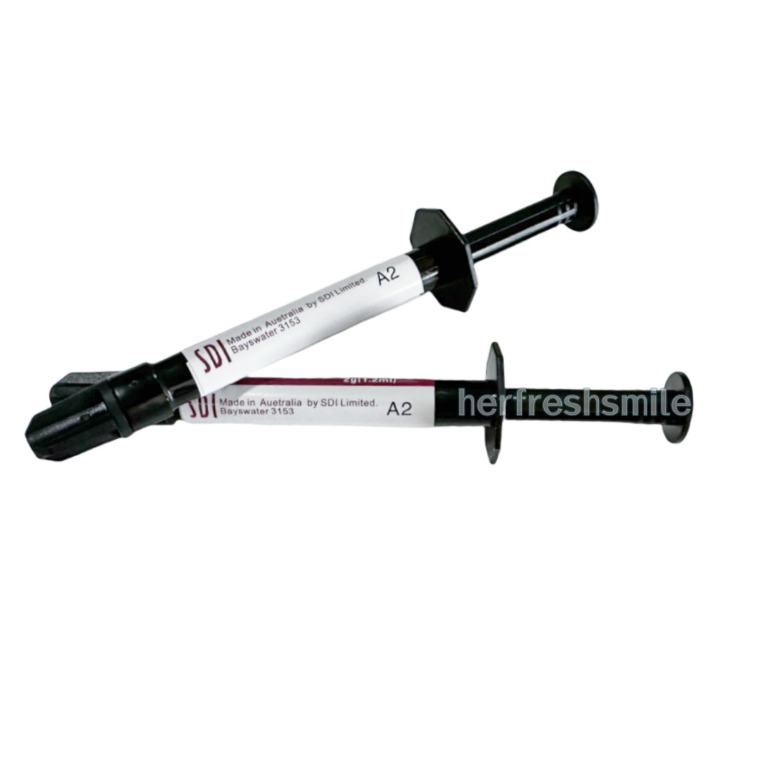 Dental SDI Light-Cure Flowable Curing Composite Resin 2 Syringe+10 Tips/Box