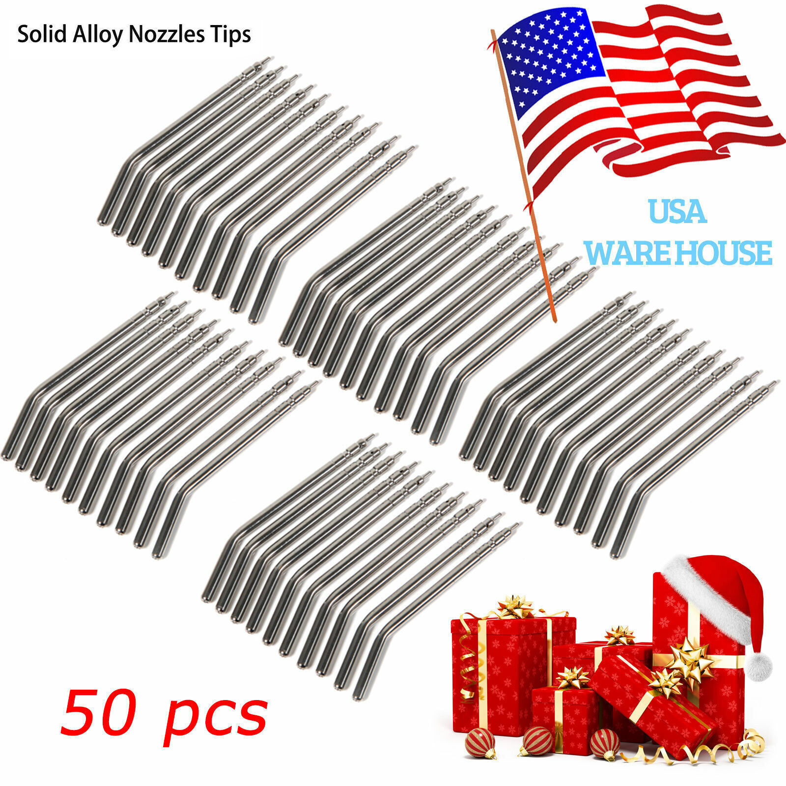 50Pcs Dental Air Water Spray Triple Syringe Autoclavable Nozzles/Tips/Tubes USA