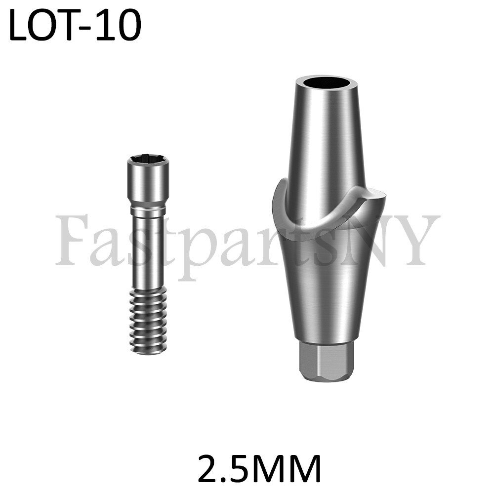 Lot x 10 Straight Abutment Neodent GM compatible replica Grand Morse 2.5 mm