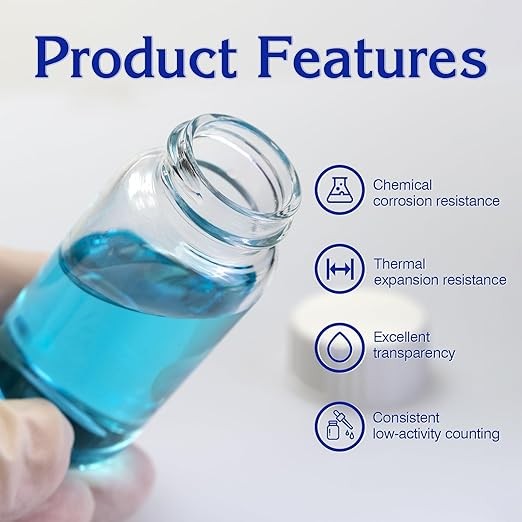 100/1000Pcs 20ml Scintillation Vials Glass Vials Counting Vial Lab Vials w/ caps