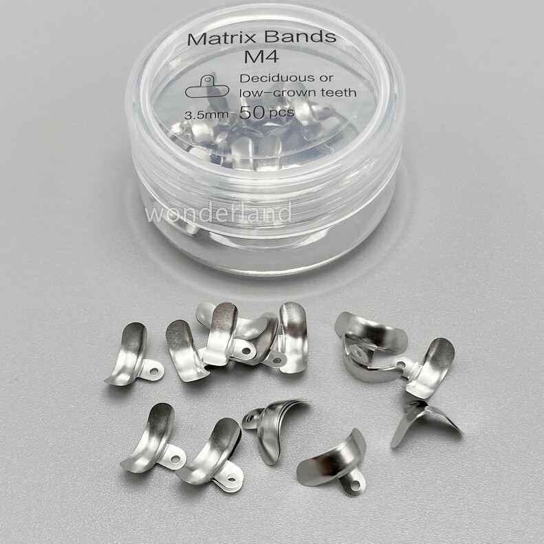 50﻿pcs Dental Metal Matrix Bands Sectional Contoured Matrices Ring Wedges