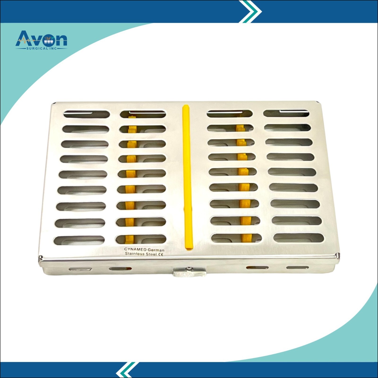 Sterilization Cassettes for 10 Dental & Medical Instruments w/ Silicone Inserts