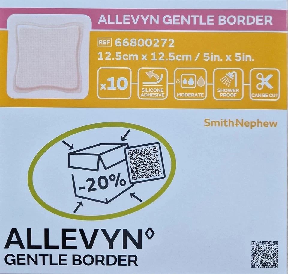 Allevyn Adhesive Foam Dressing 12.5″ x 12.5″ Box of 10- 66800272, New, dented