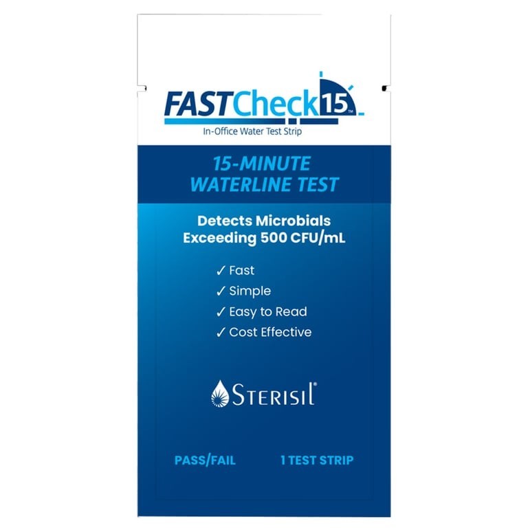 FASTCheck15 Dental Waterline Test Strips 15-Min In-Office Bacteria Test 6/Box