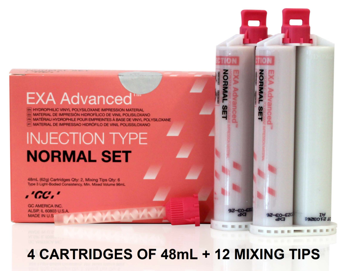 GC EXA Advanced™ Injection Type (L/B) Normal Set Impression Material 48mL+Tips