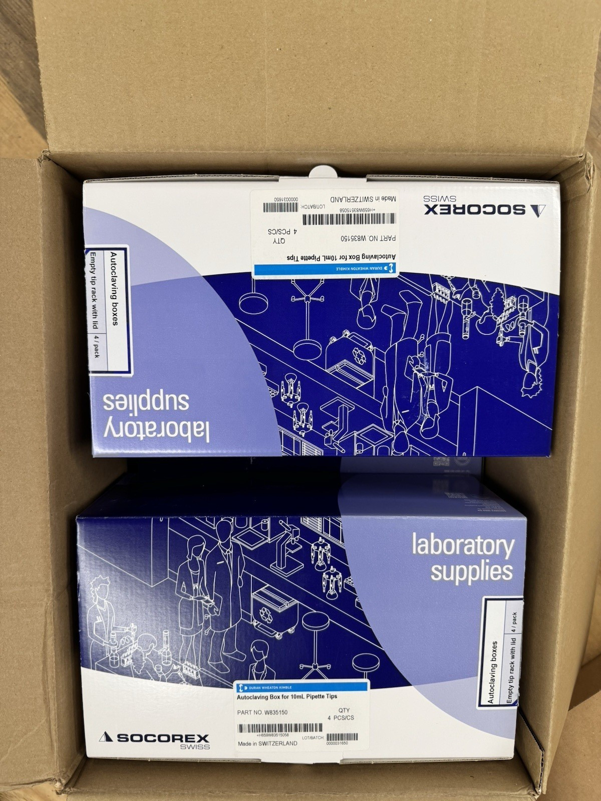 Thermo socorex autoclaving box for 10ml pipette tip w835150, 4/box, 5 box/case