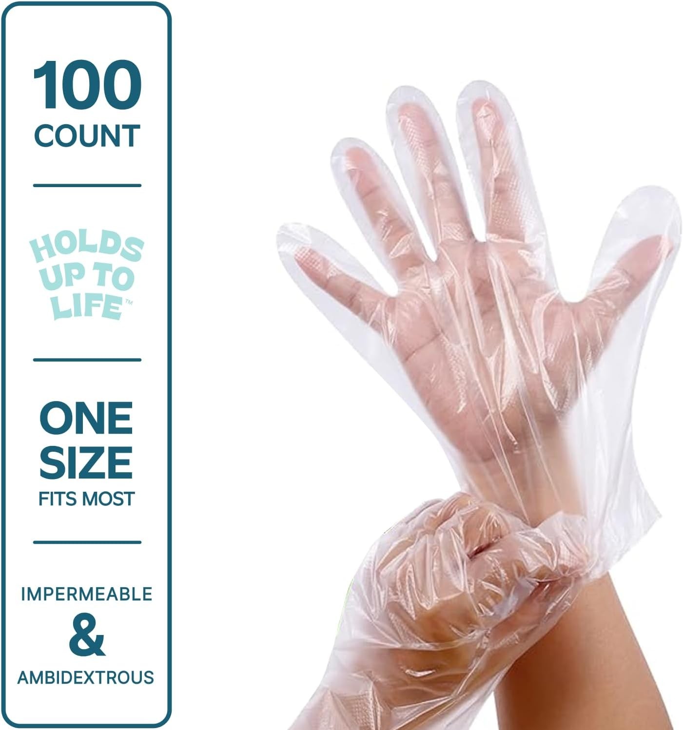 Comfy Package [100 Count] Disposable Poly Plastic Gloves