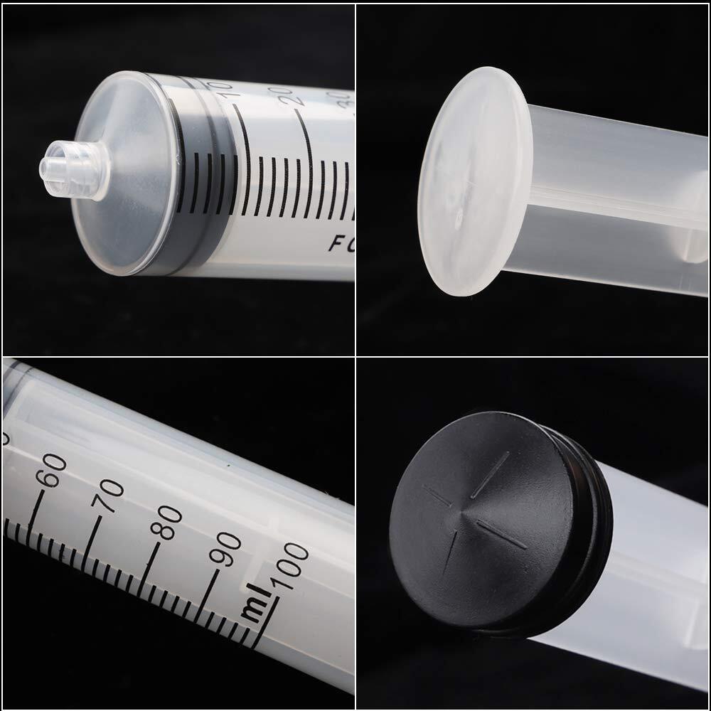 2pcs 100ml Large Plastic Syringe with Tubing and Luer Connections