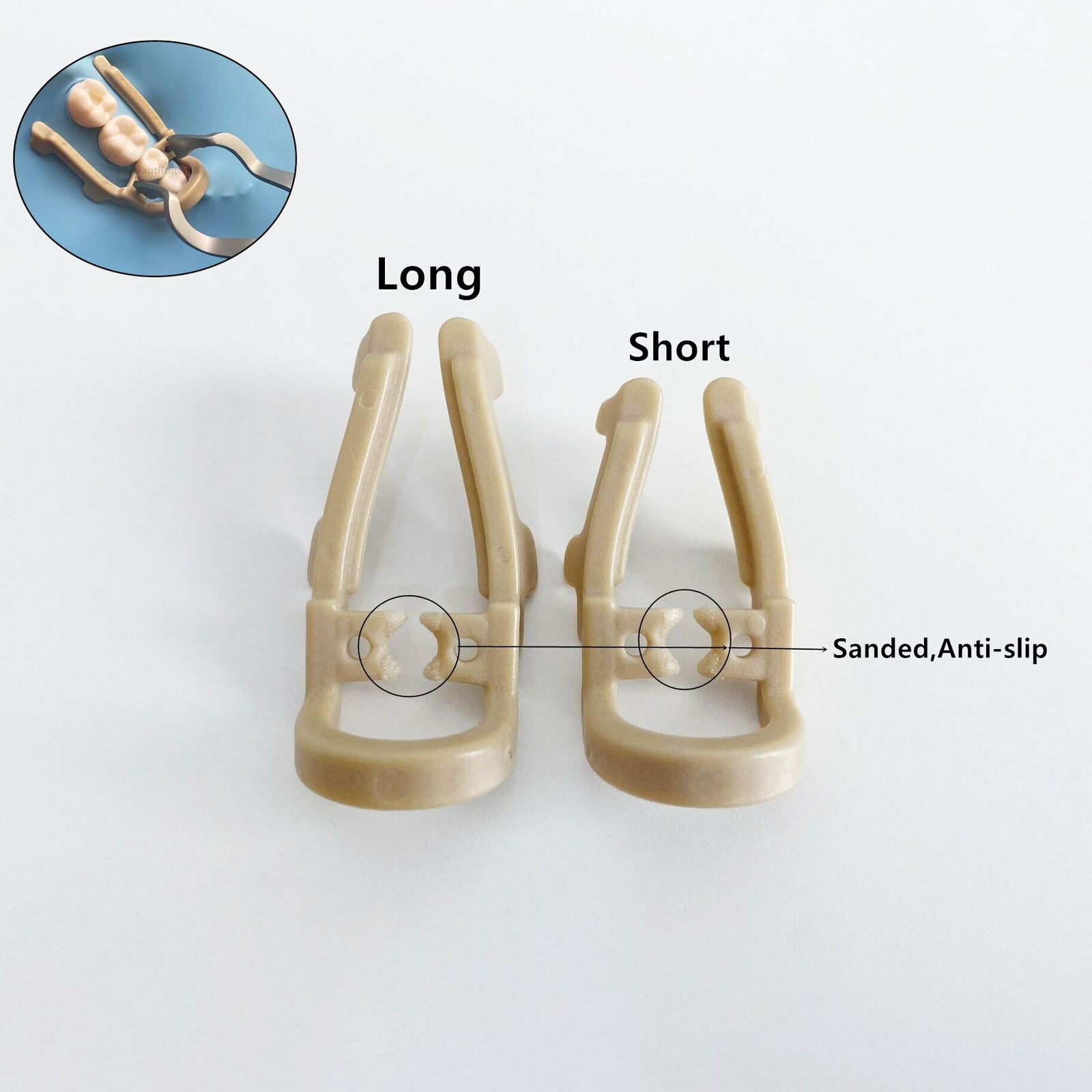 Dental Distal Premolar Clamps Rubber Dam Sheets Clip Soft Resin Clamp Long Short