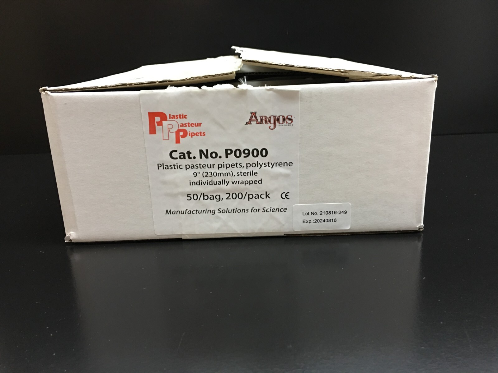 Argos Cat No P0900 Plastic Pasteur Pipets 9″ 230mm Sterile