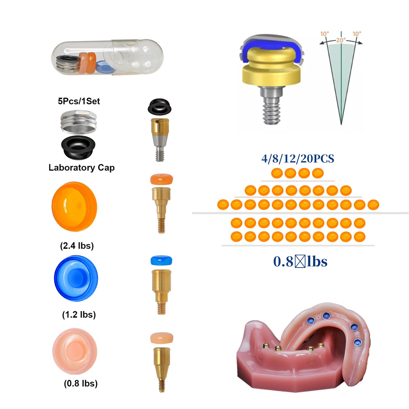 Titanium Locator Abutment Fit Straumann Bone Level NC/RC Zest Locator Compatible