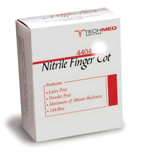 TECH-MED NITRILE FINGER COTS (Pack of 144 Finger Cots)