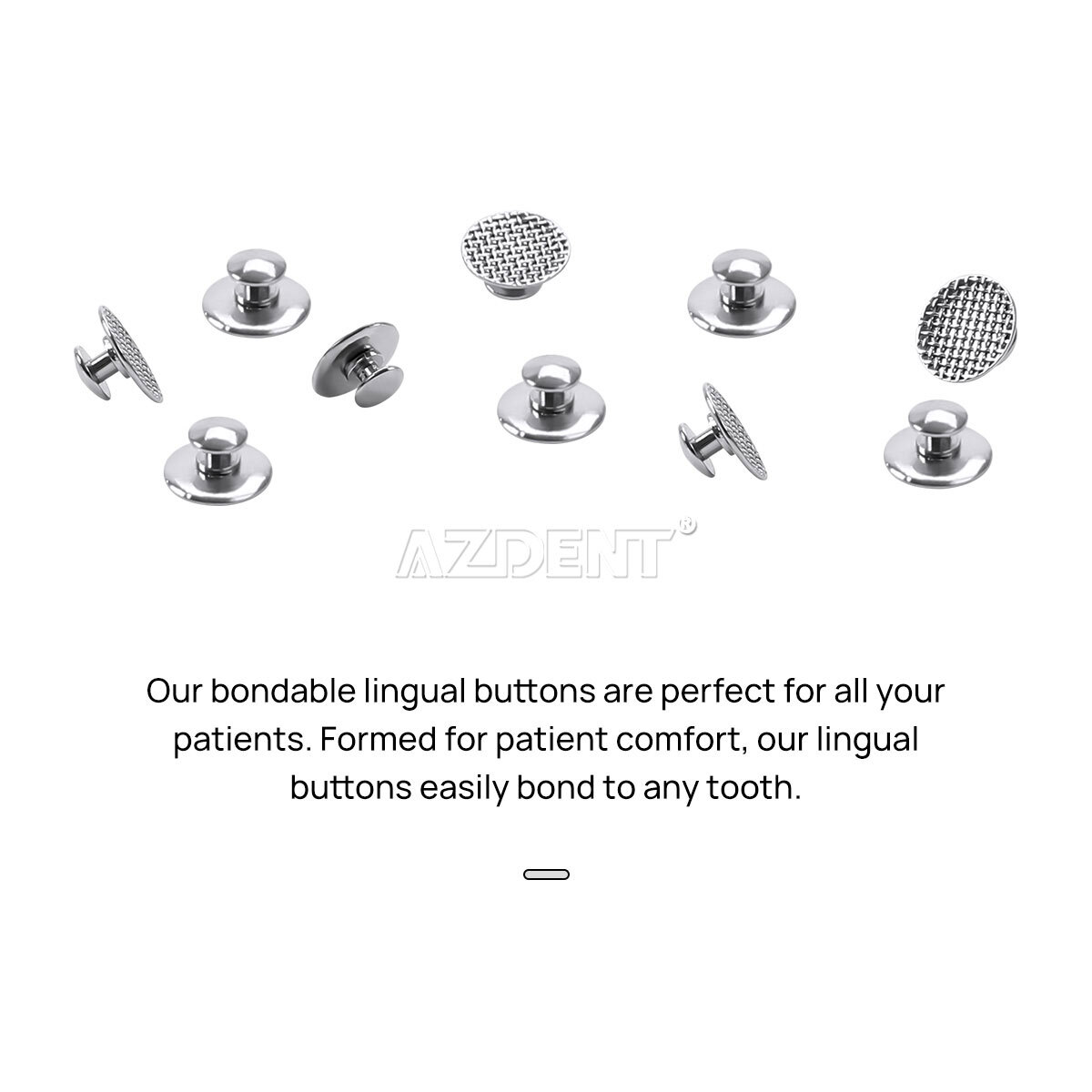 100pcs Dental Orthodontic Lingual Buttons Round Mesh Base Bondable Metal