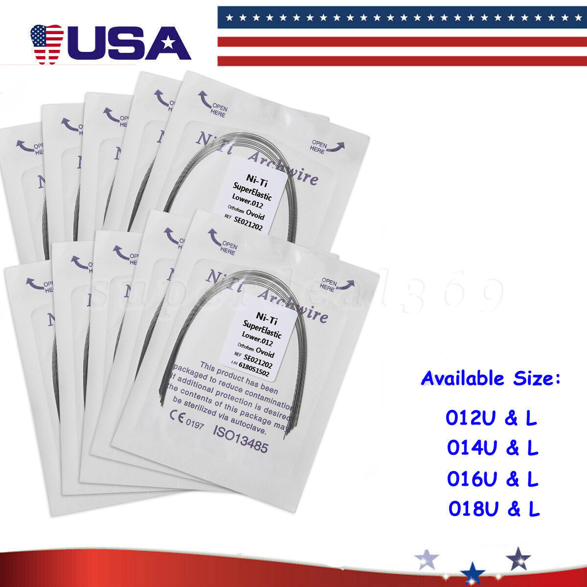 10/100Pcs Dental Orthodontic Super Elastic Niti Arch Wire Round Archwire All