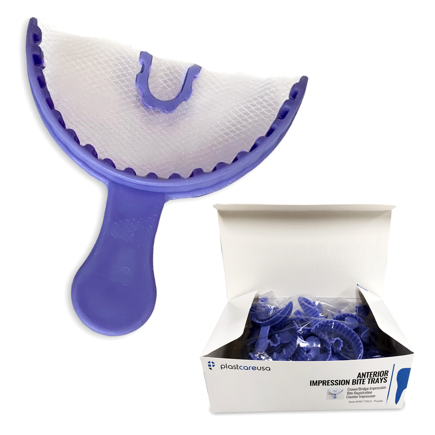 35 Anterior Dental Bite Registration Impression Trays, Mold Alginate Teeth 1 Box