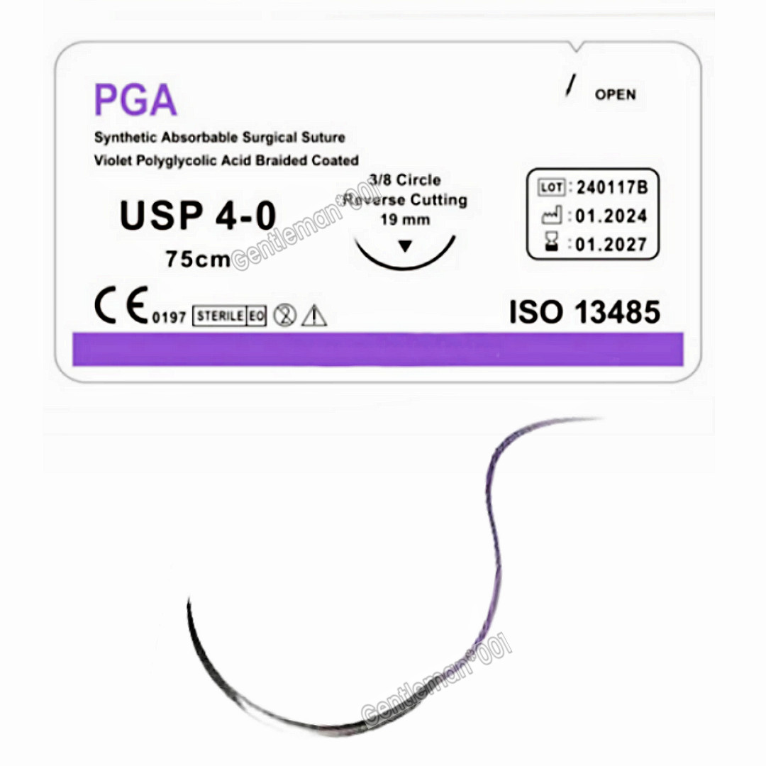 Absorbable Dental Oral Surgical Suture Natural Needled Polyglycolic Acid Braided
