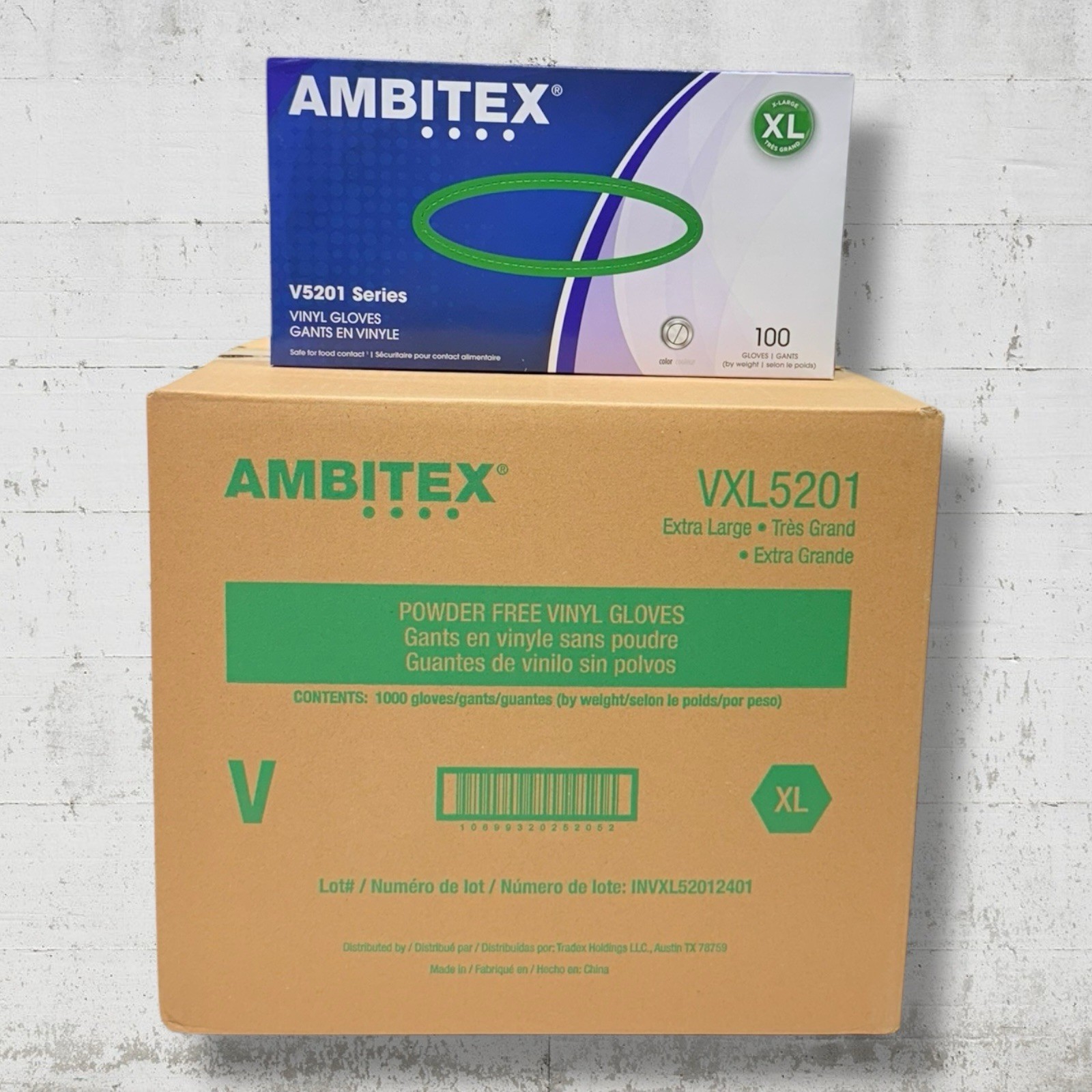 Ambitex V5201 Series Powder Free Nitrile Gloves X-Large Case/1000 (VXL5201)