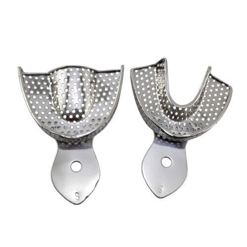 Dental Autoclavable Metal Impression Trays Stainless Steel Upper + Lower Choose