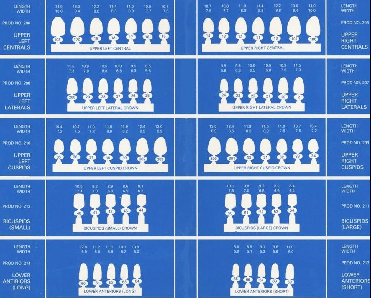 Tooth #7 Upper Right Lateral (URL) Polycarbonate Temporary Crowns Cap Refills