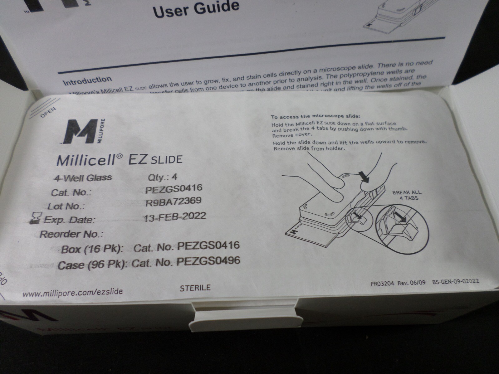 MILLIPORE Millicell 4-Well Glass Chamber Sterile EZ Slide PEZGS0416 (16/Pack)