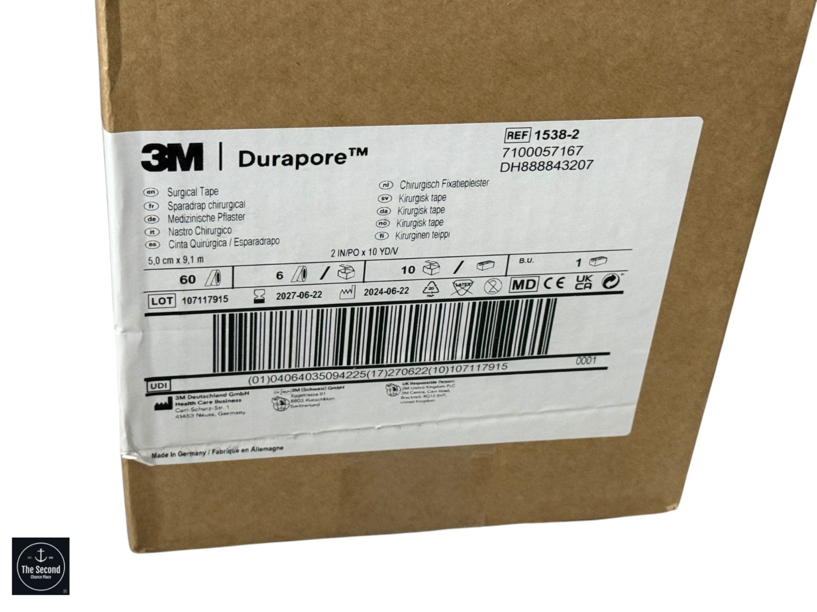 3M 1538-2 Durapore Surgical Silk Tape 2 in X 10 yd – CASE OF 60