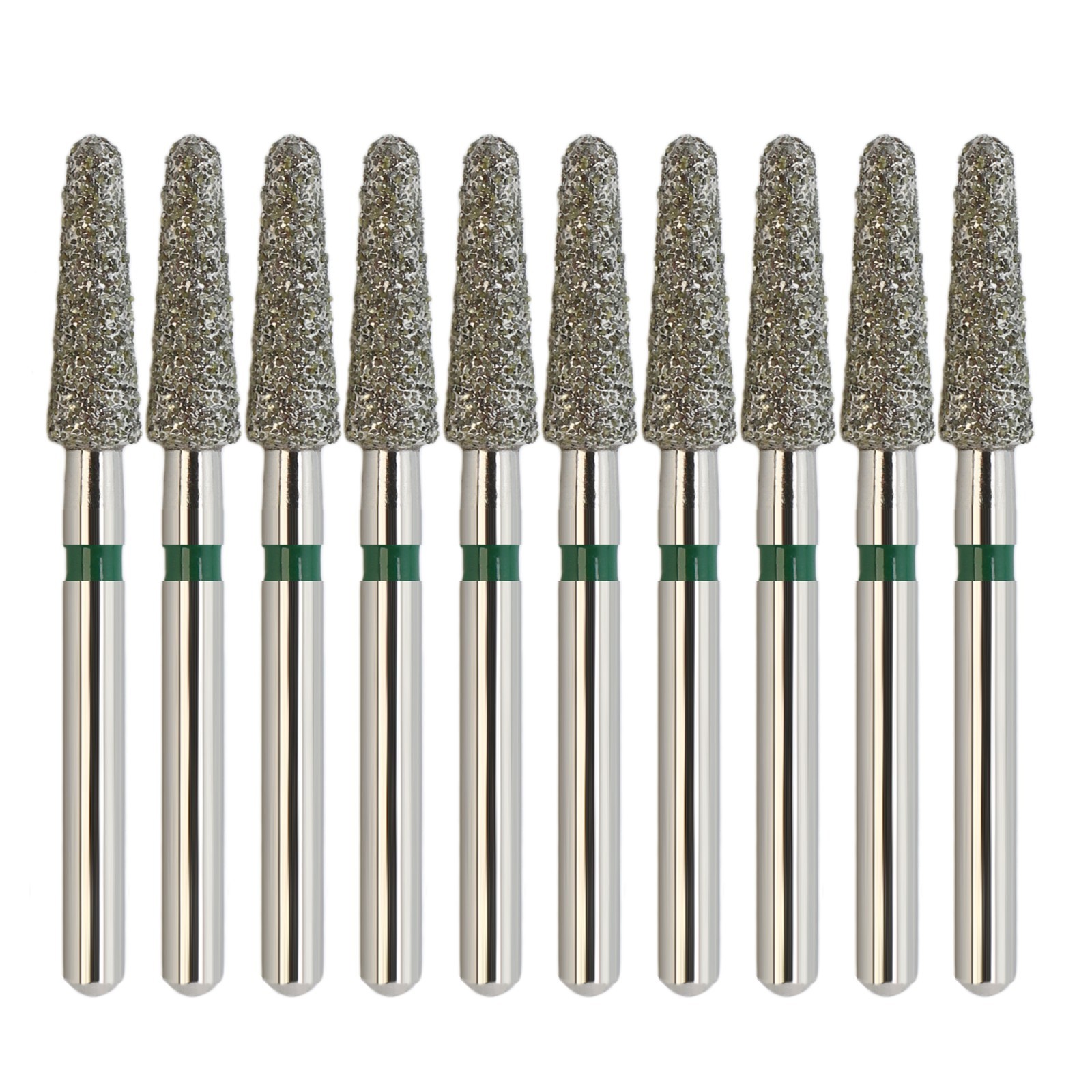 Multi-Use Dental Diamonds FG Round End Taper Burs Friction Grip 856/025C Green