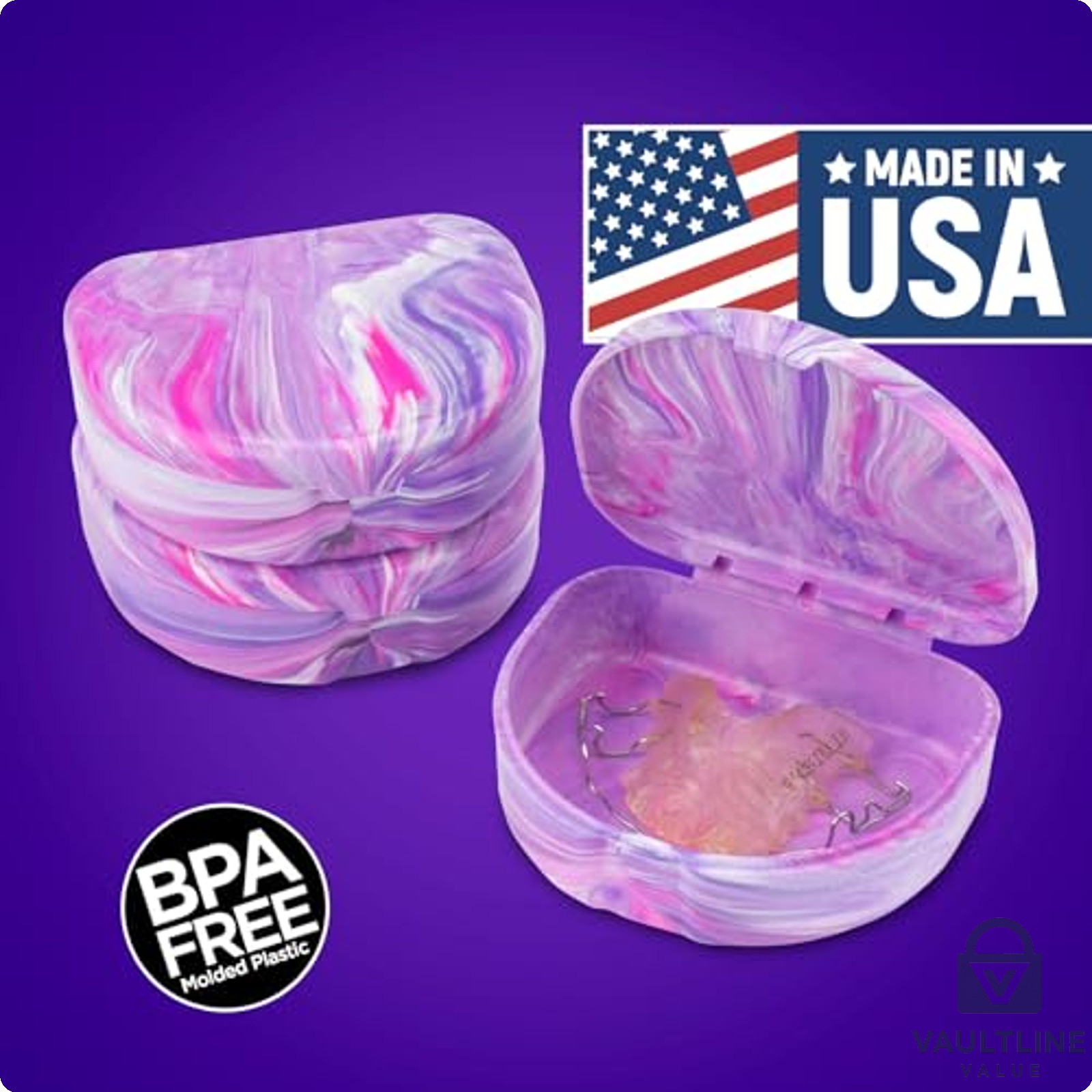 3 Pack Practicon Marble Retainer Cases – BPA Free Plastic Aligner Holders