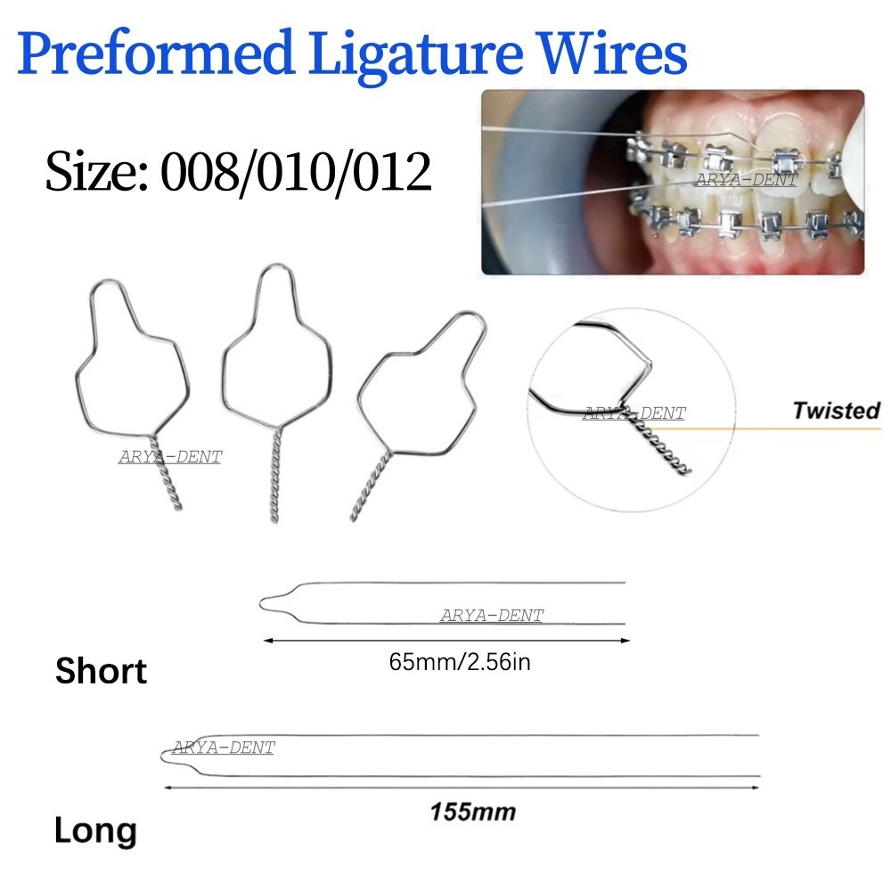 100pcs Dental Orthodontic Wire Preformed Ligature Ties Long Short Twist Wires