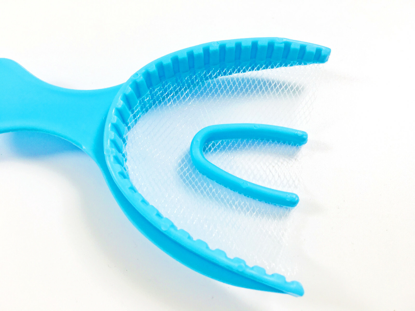Dental Blue Plastic Impression Bite Registration Disposable Trays With Net 5Size