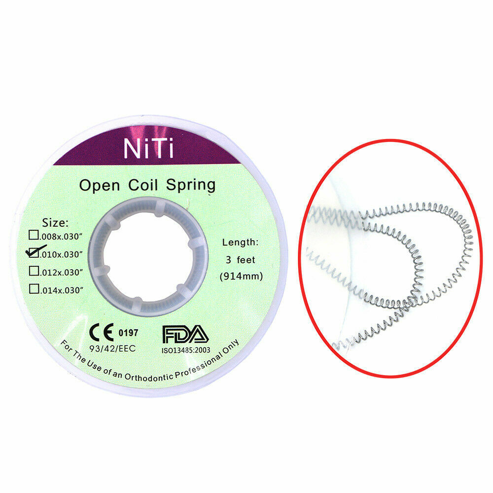 10 Rolls Dental Orthodontic Niti Open Coil Spring Dia.0.01»x 30 Length FDA CE