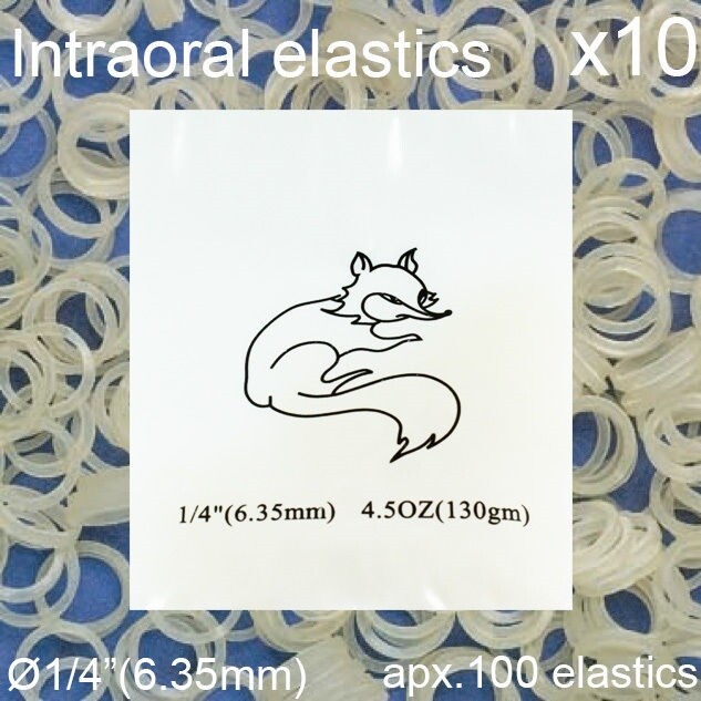 10x Dental Orthodontic Intraoral Latex Elastics Rubber Teeth Fox Ø1/4″