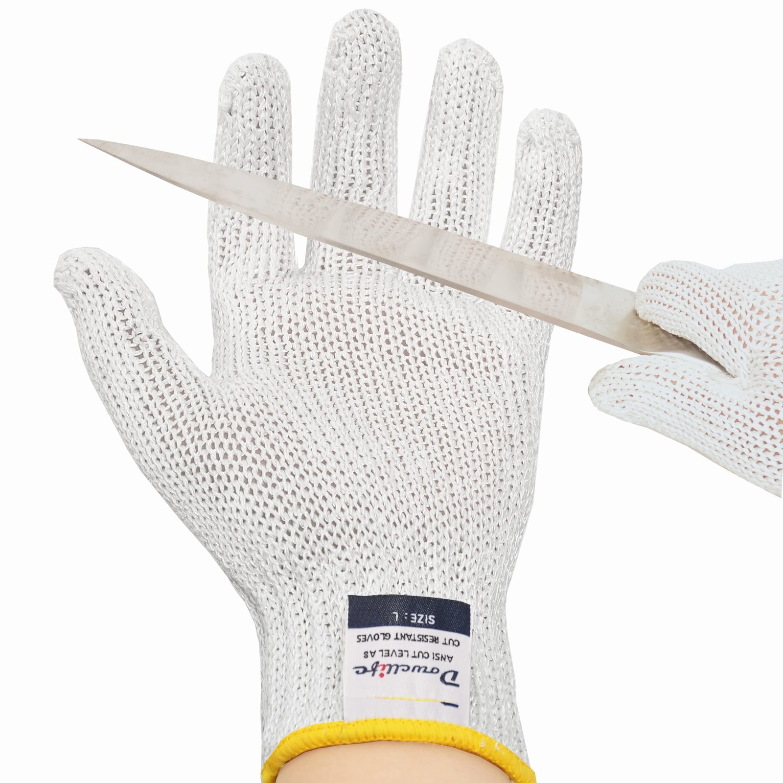 Dowellife Level 8 Cut Resistant Gloves, Food Grade, Knife Safety, Wood Carving