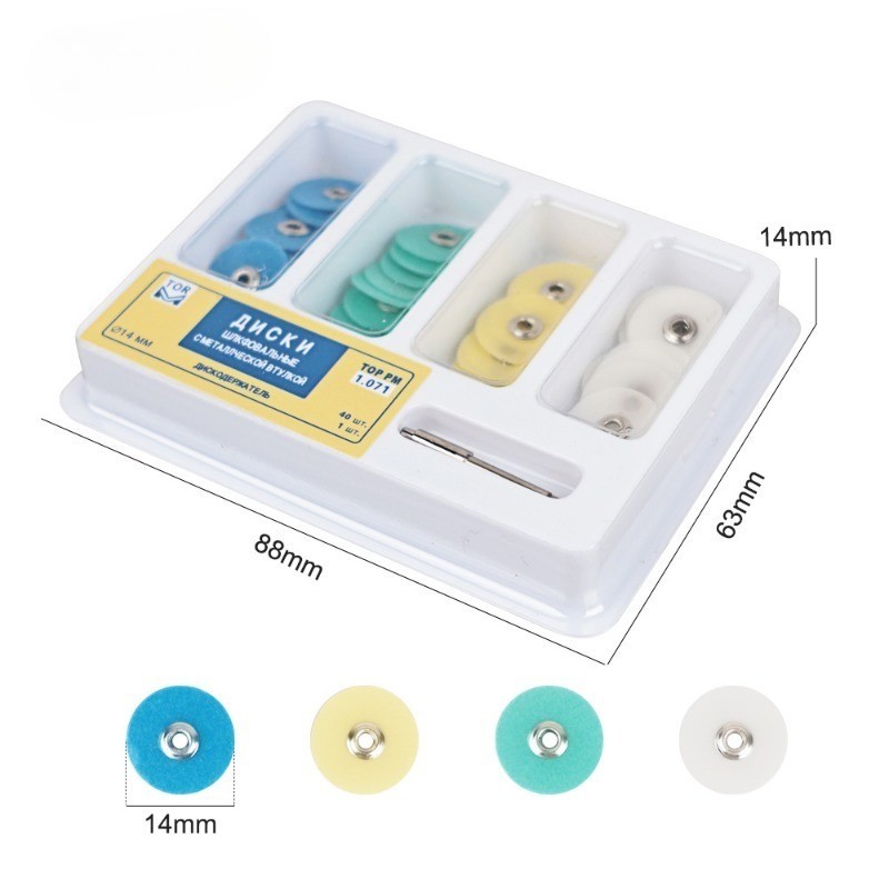 40pcs Dental Composite Polishing Kit 12mm/14mm Finishing Discs, Strips & Mandrel