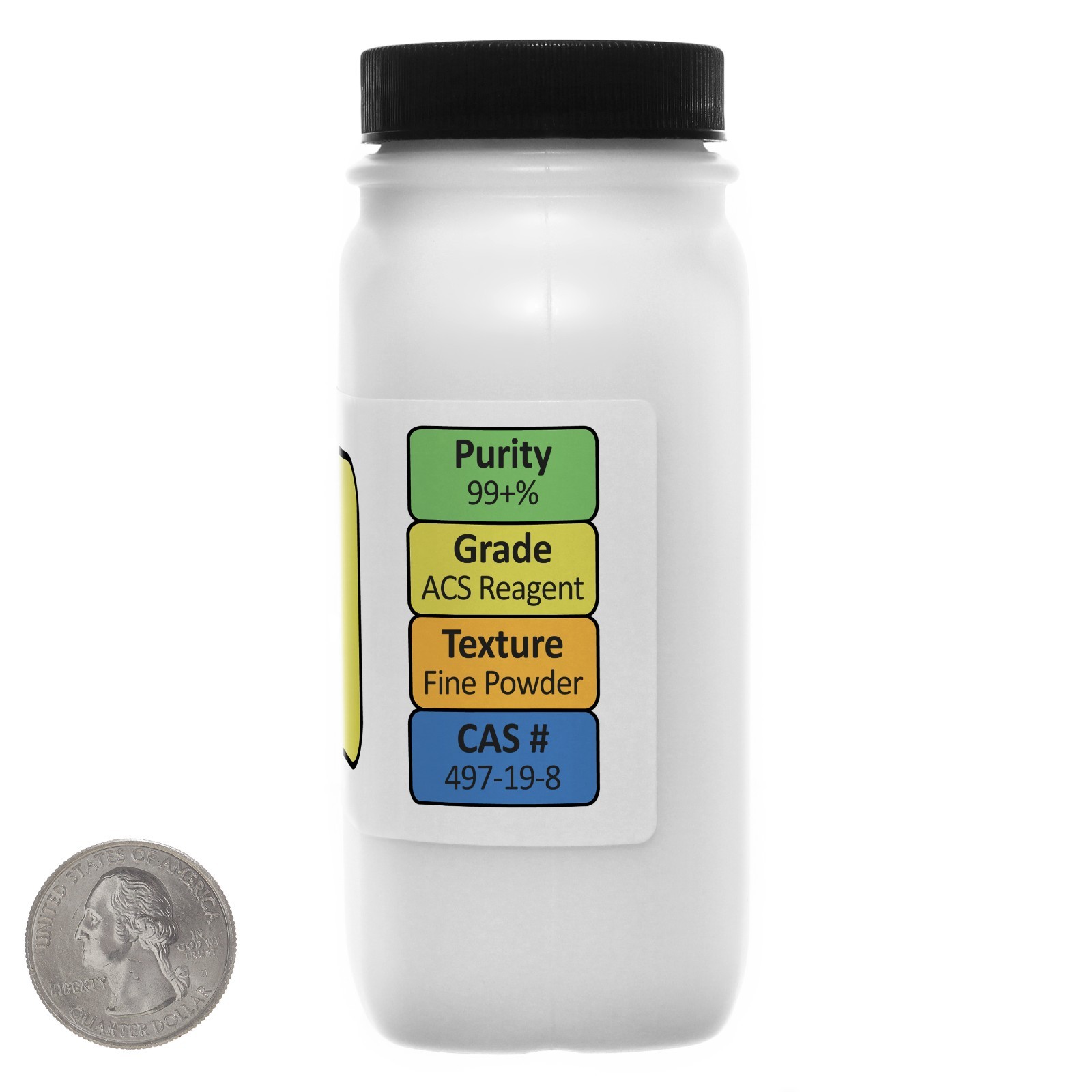 Sodium Carbonate [CNa2O3] 99+% ACS Grade Powder 1 Lb in Two Plastic Bottles USA