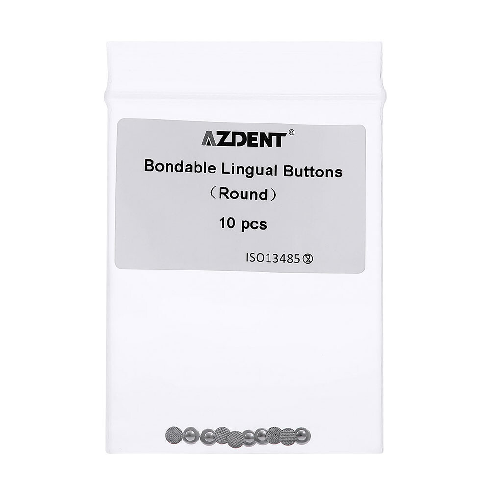 100pcs Dental Orthodontic Lingual Buttons Round Mesh Base Bondable Metal
