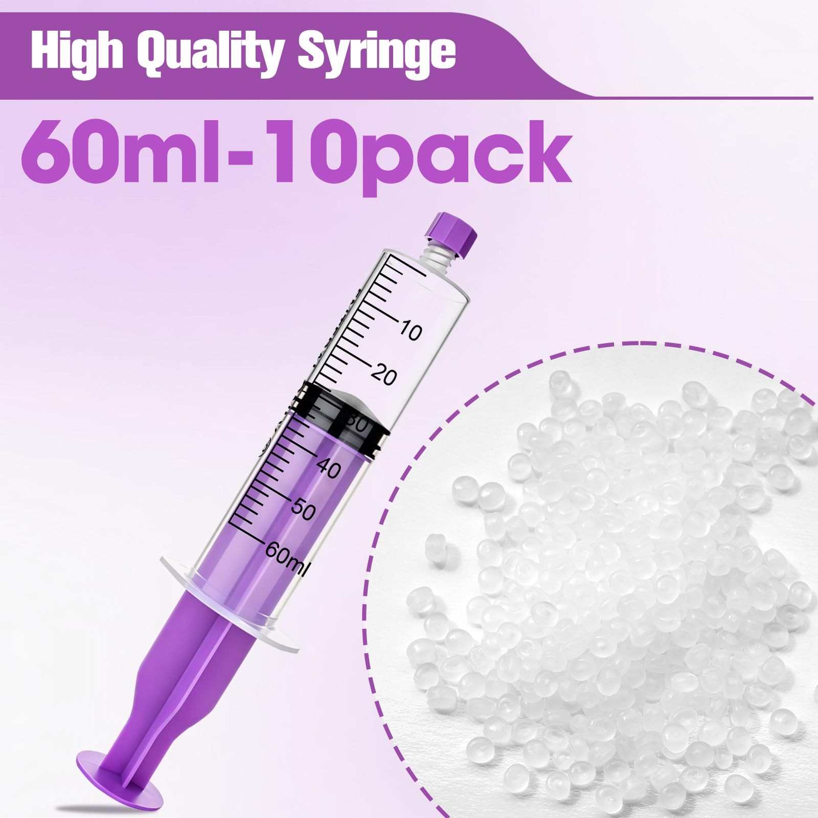 60ml Syringe with Cap, 60cc Plastic Syringes for Liquid, Feeding, Individuall…