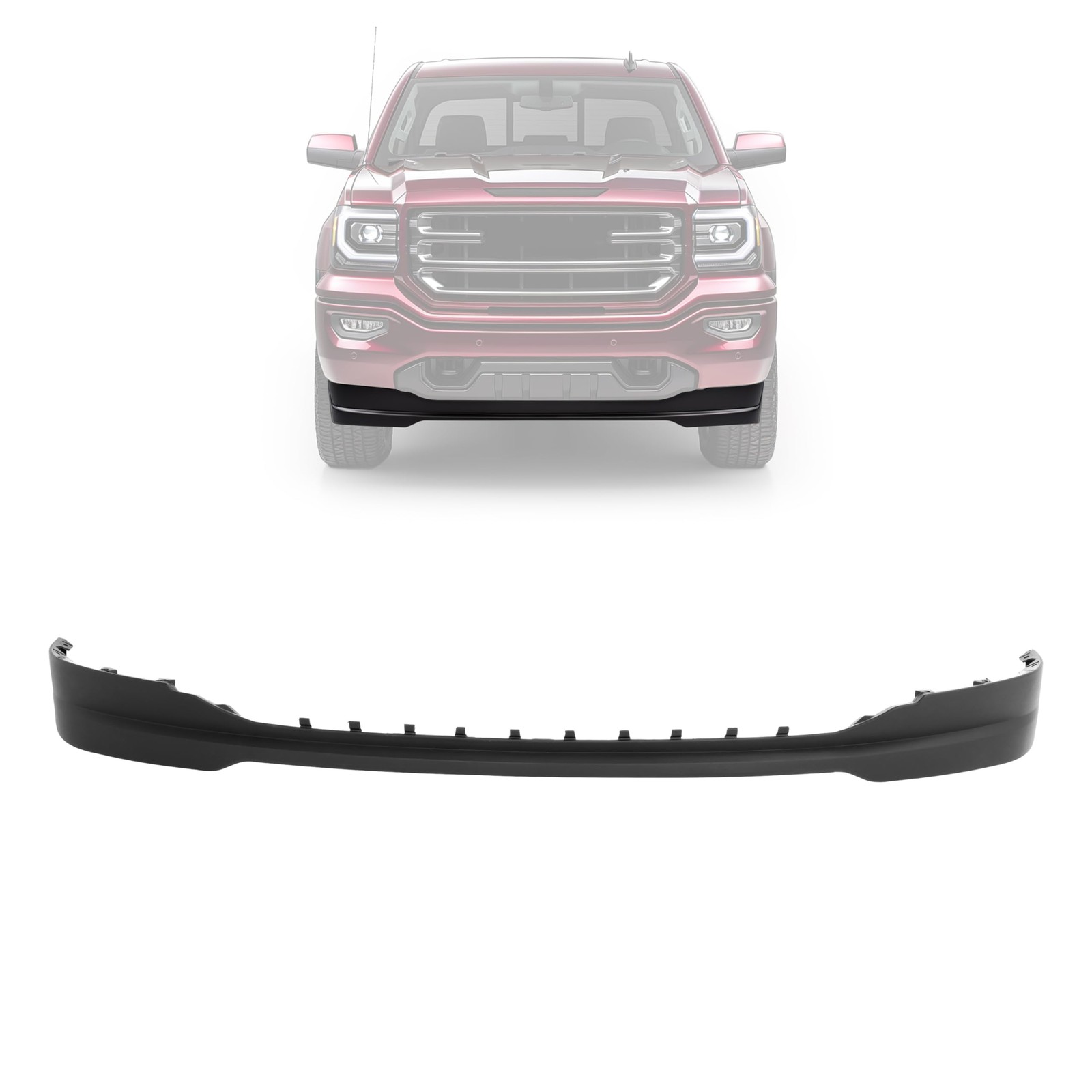 Front Lower Bumper Valance for 2016-2019 GMC Sierra 1500 23381985 Air Dam Black