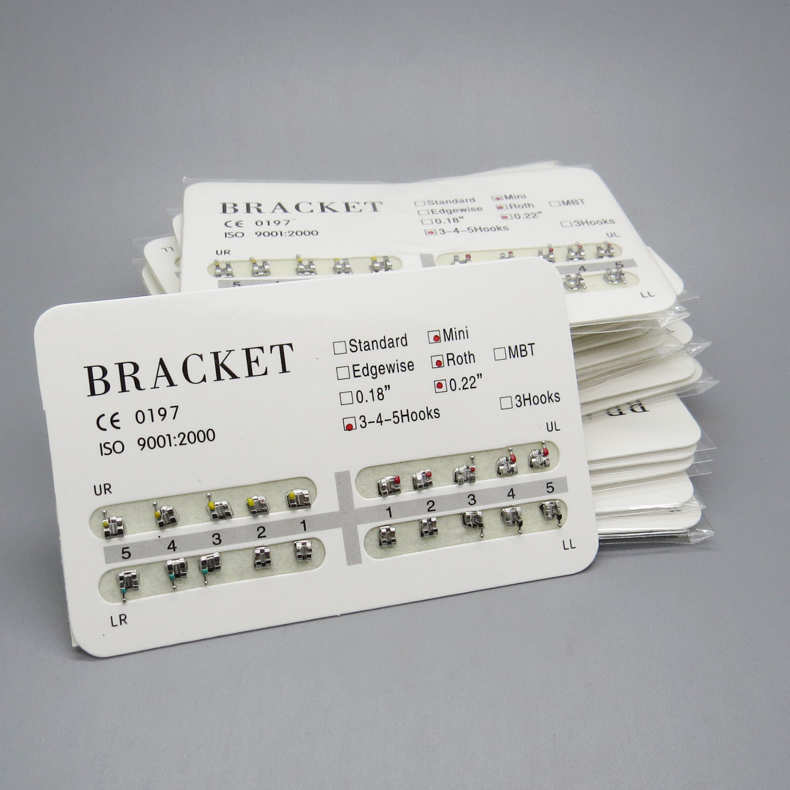 1 Pack Dental Orthodontic Brackets Braces Mini Roth .022 Hooks 3-4-5 UL UR LL LR