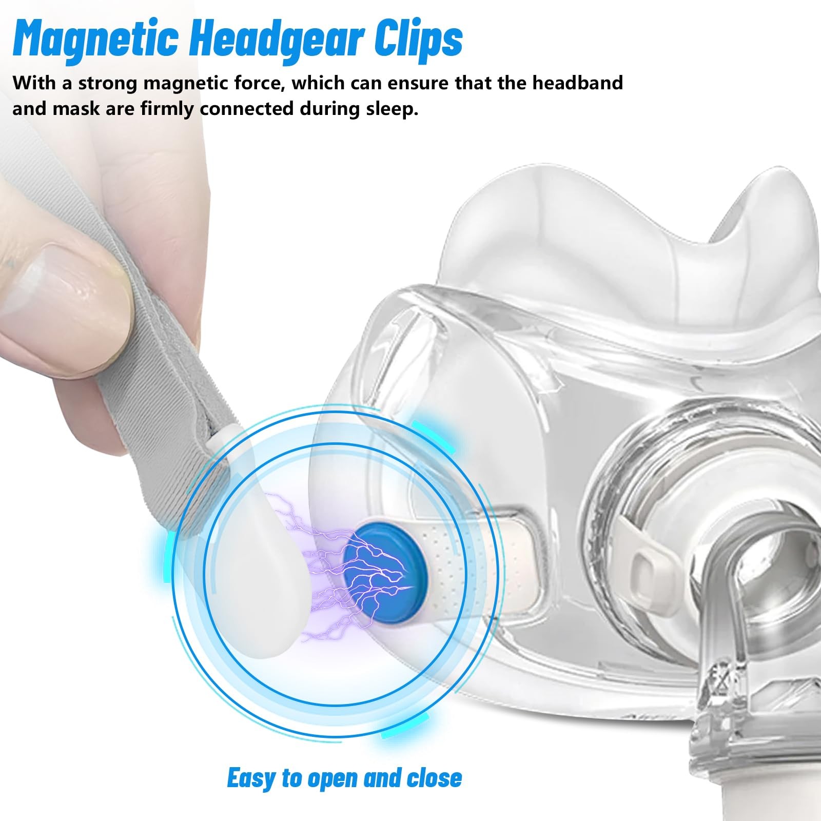 Magnetic Headgear Clips Compatible with Res med AirFit AirTouch N20 F20 F30 KZ
