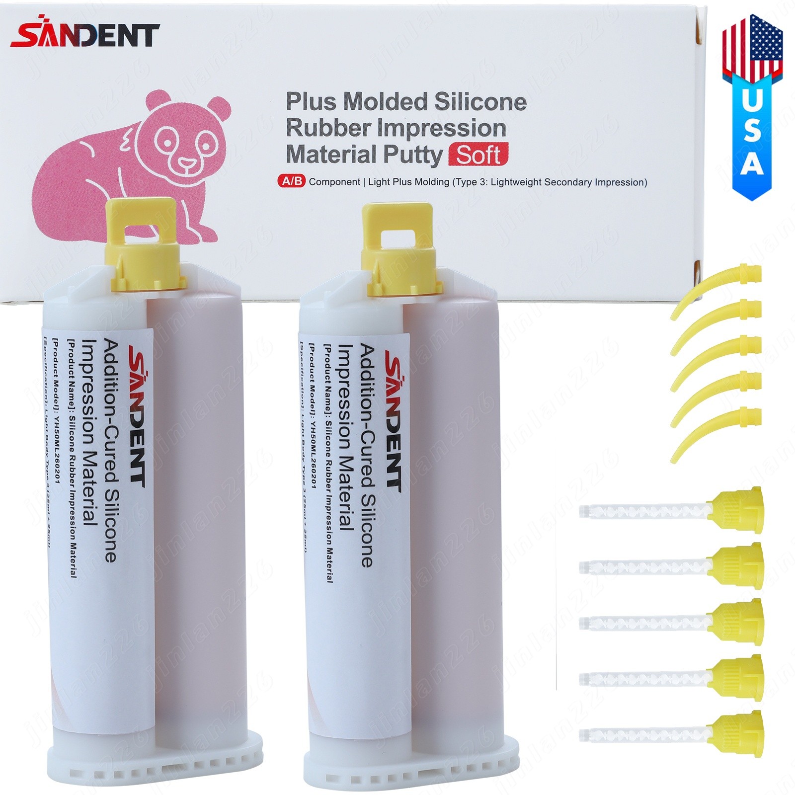 2 x Dental Impression Material Light Body Normal Set 50mL Cartridges