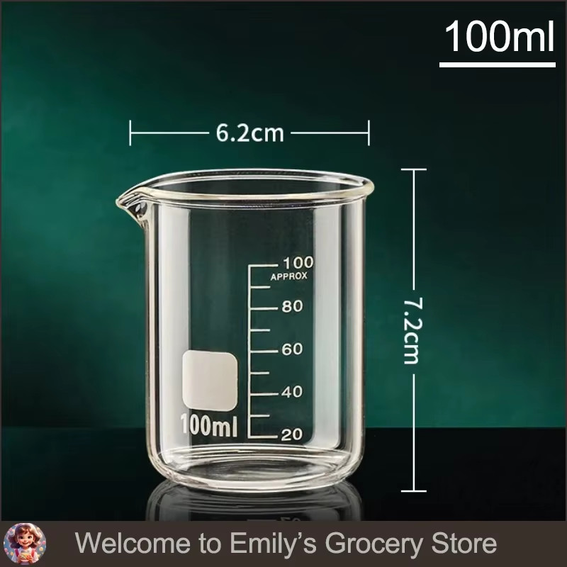 Transparent High Borosilicate Glass Measuring Cup Clear Scale Cup Laboratory Bea
