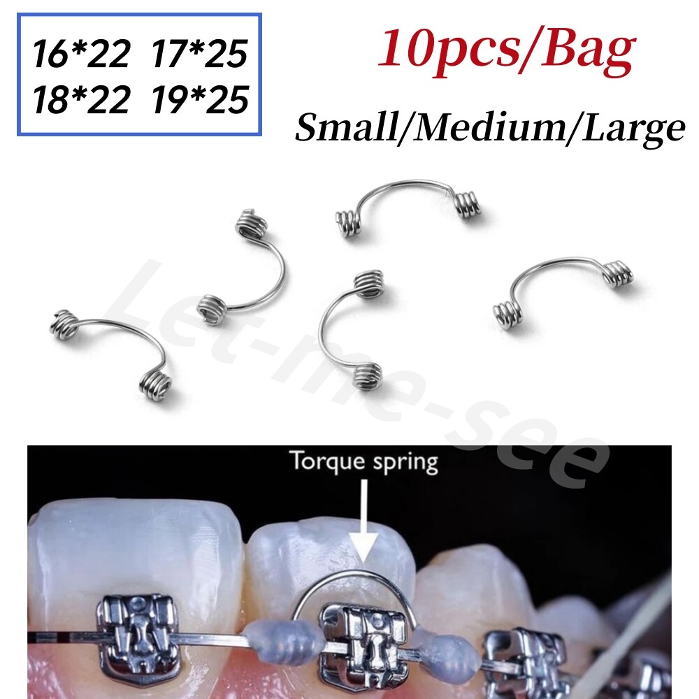 10pcs/Pack Dental Orthodontic Anterior Teeth Torque Rectangular Springs SS